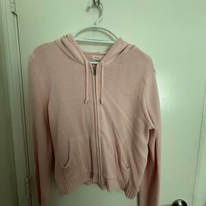 Aeropostal Pink Knit Zip-Up Hoodie